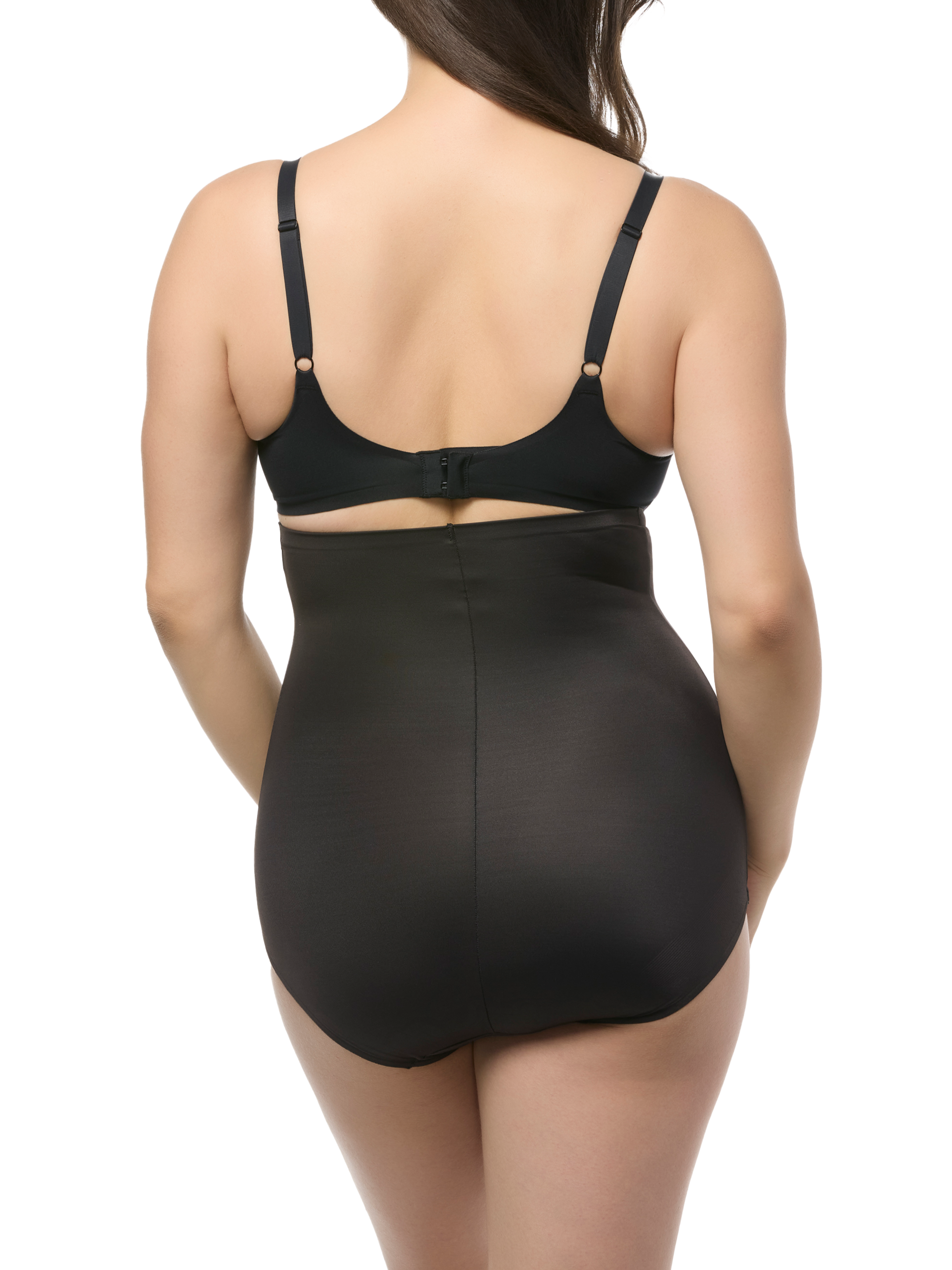 woman wearing a beige bra and shaping brief